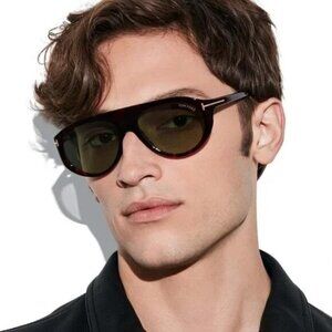 NEW TOM FORD EDWARD-02 TF1002 01J BLACK UNISEX SUNGLASSES TOM FORD FT1002 01J